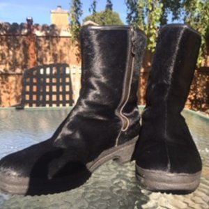 HENKE “SPINI” ST. MORITZ BLACK FUR SNOW BOOTS